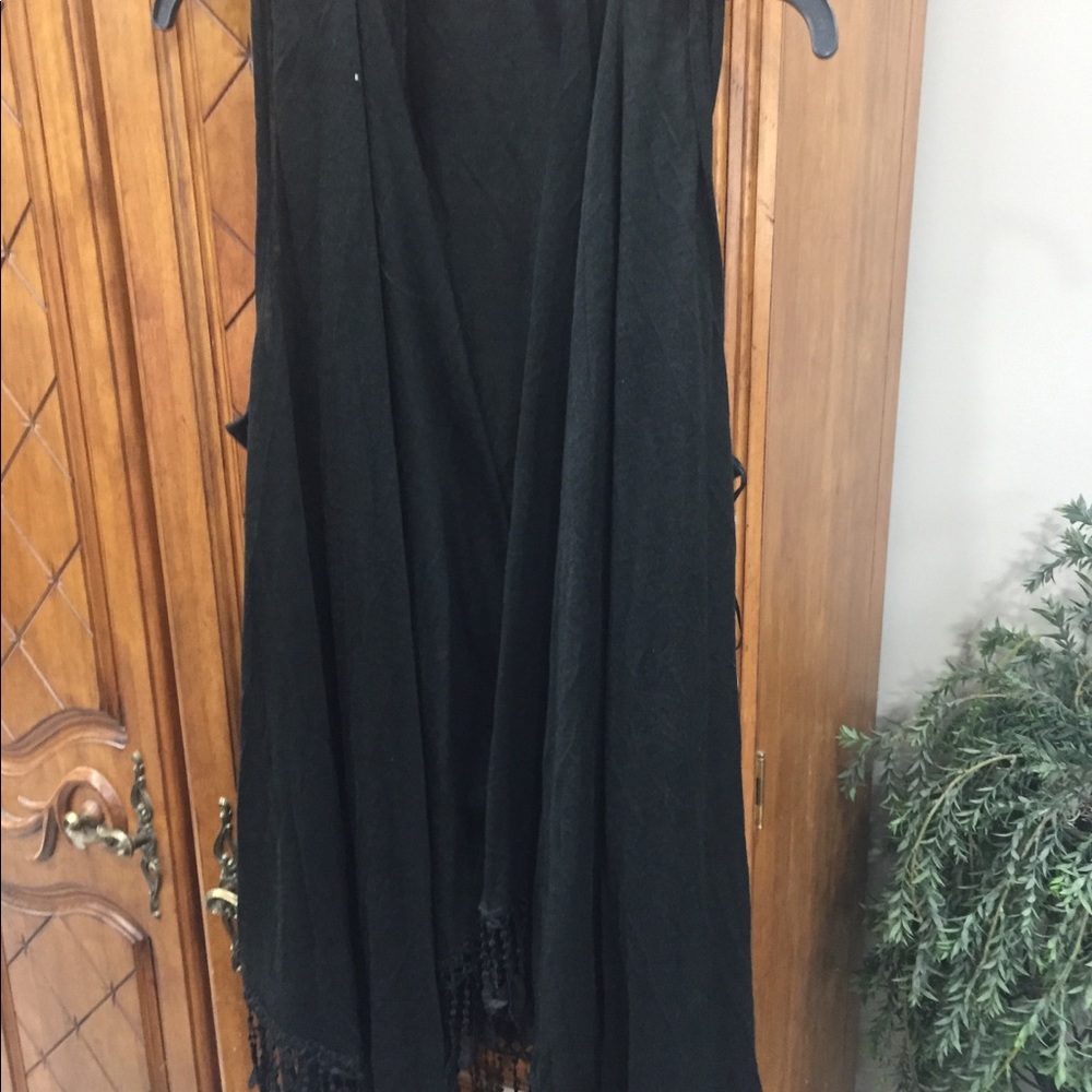 Black cover up with fringe size 3X